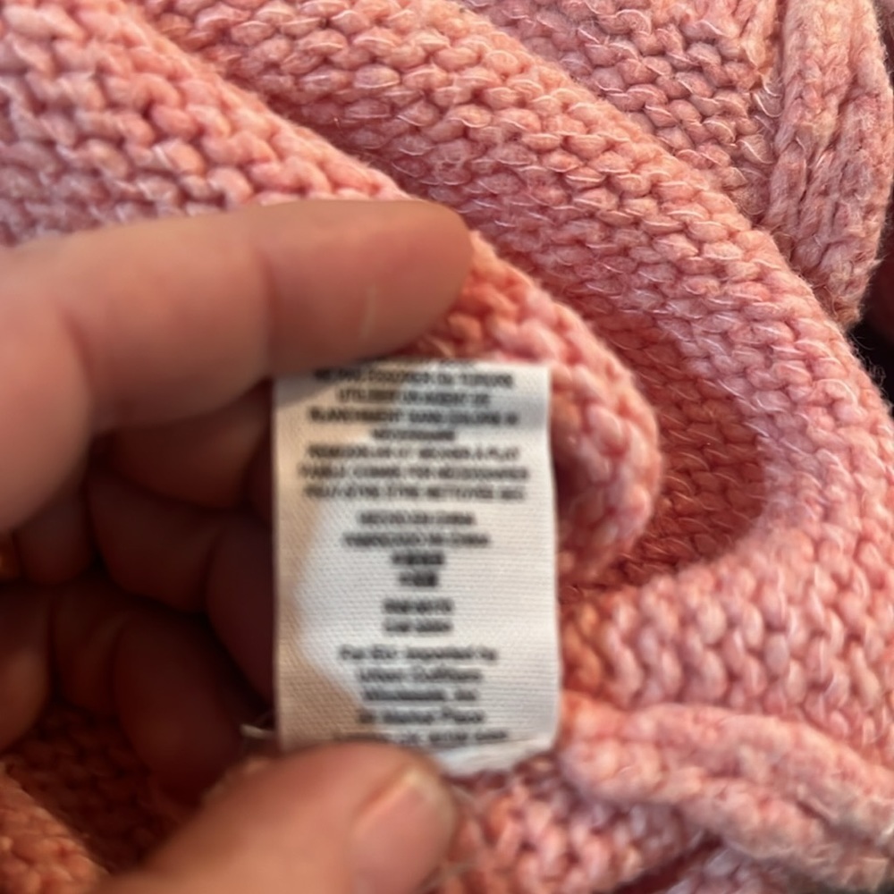 Free People Oversized off the shoulder peach  sweater cotton - Picture 8 of 8